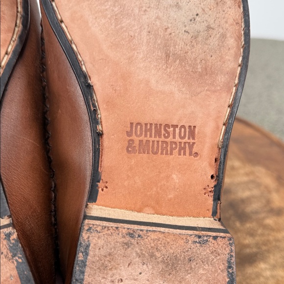 Johnston & Murphy Shoes Mens 8M Brown Leather Tassel Slip On Loafers - Picture 11 of 13